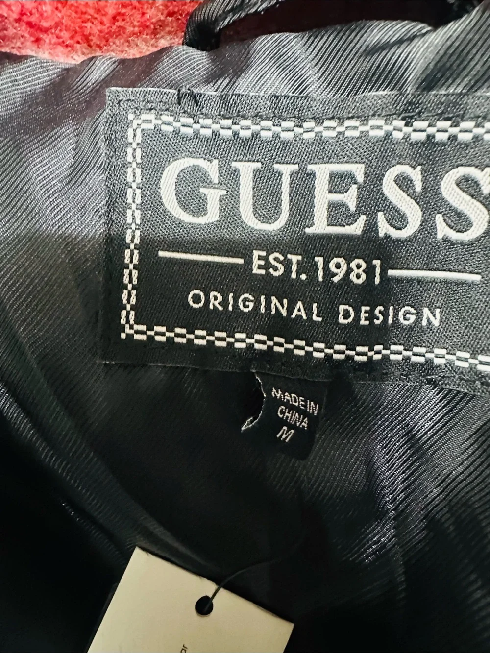 GUESS Red and Tan Plaid Y2K Men's Zip Jacket NWT Medium
